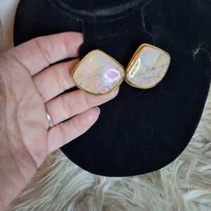 Vintage Pastel Iridescent Rounded Triangle earrings